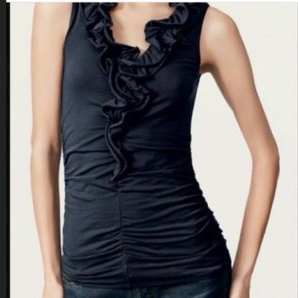 CAbi SWOON Ruffle Neck Top #740 XS